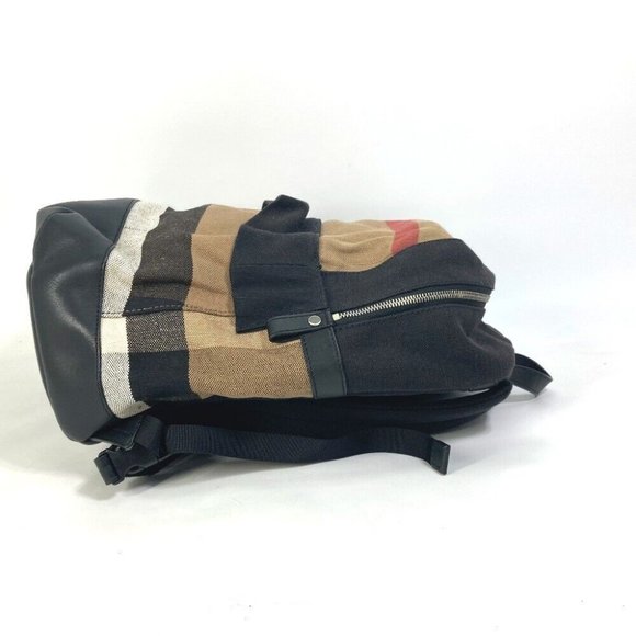 BURBERRY Backpack mega check pattern Bag Canvas/Leather Beige/Black - Picture 9 of 14